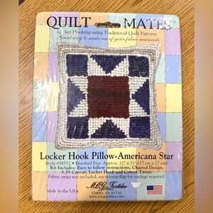Quilt Mates Locker Hook Pillow Kit - Americana Star